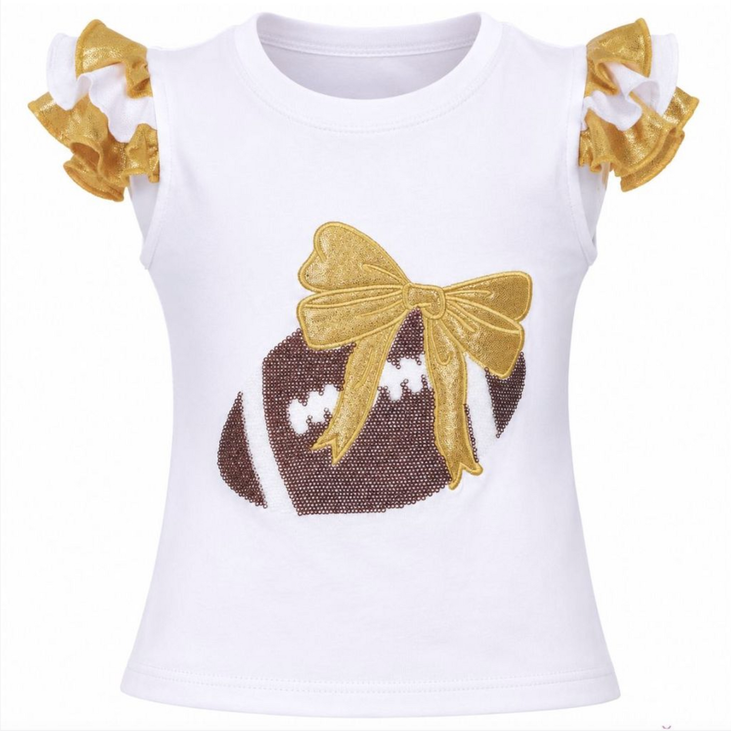 Azarhia Sequin Football Ruffle Sleeve - Gold