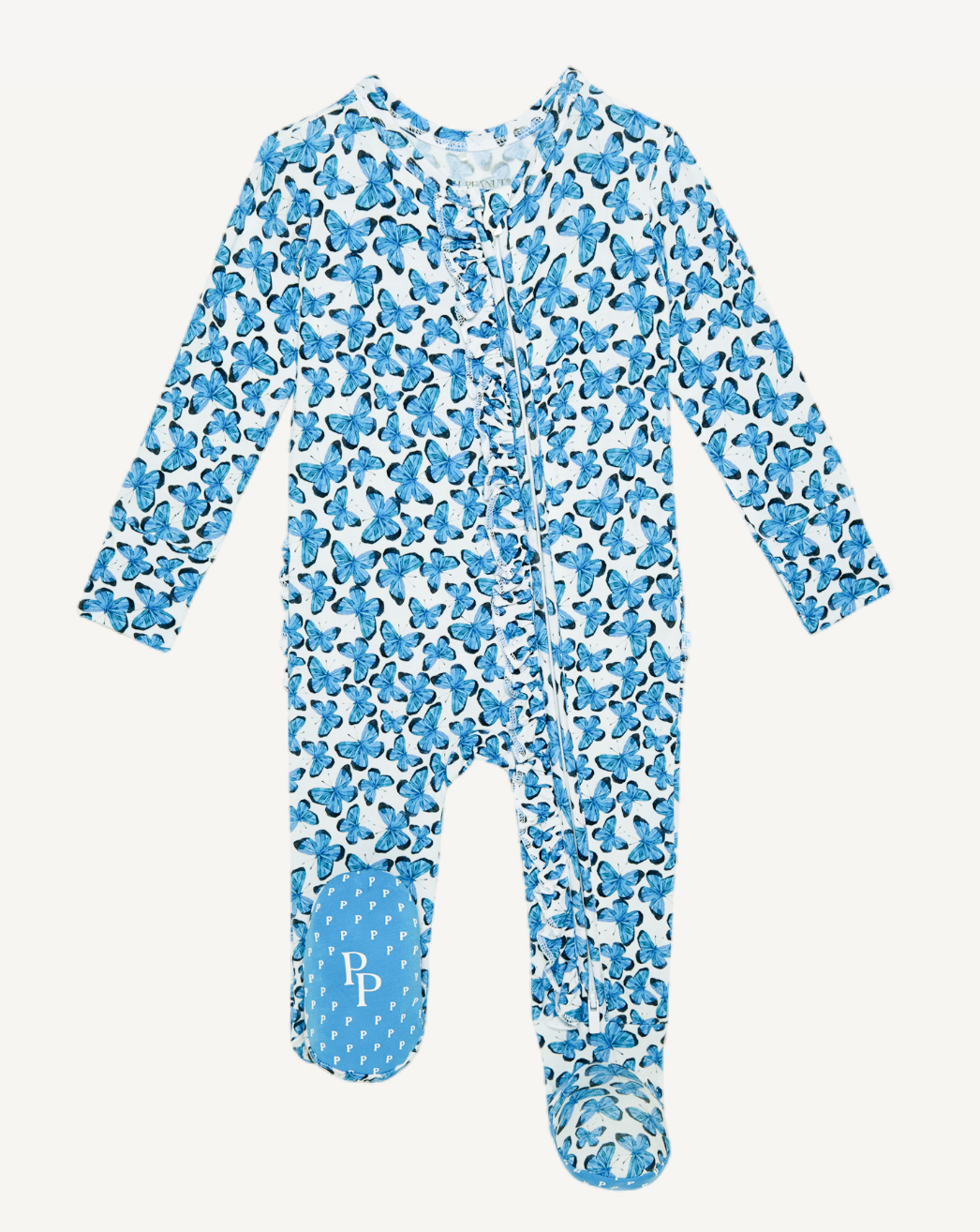 Posh Peanut Nayeli Footie Ruffled Zippered One Piece
