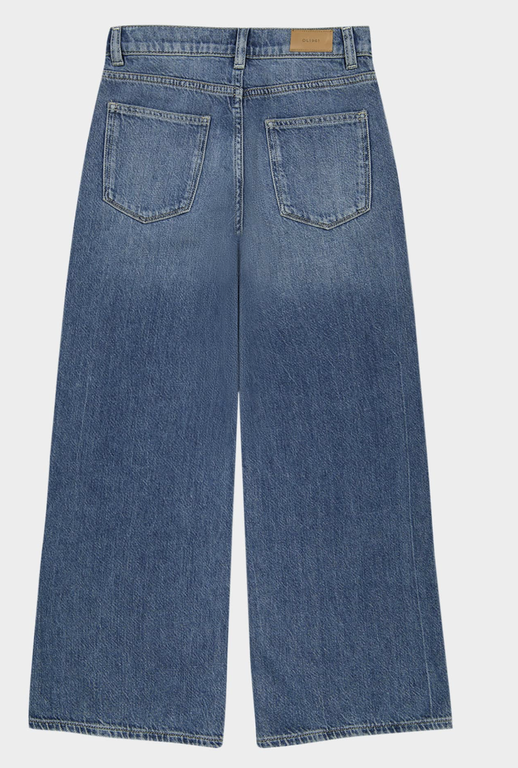 DL1961 Girl's Nini Wide Leg Premium Denim -blue harbor