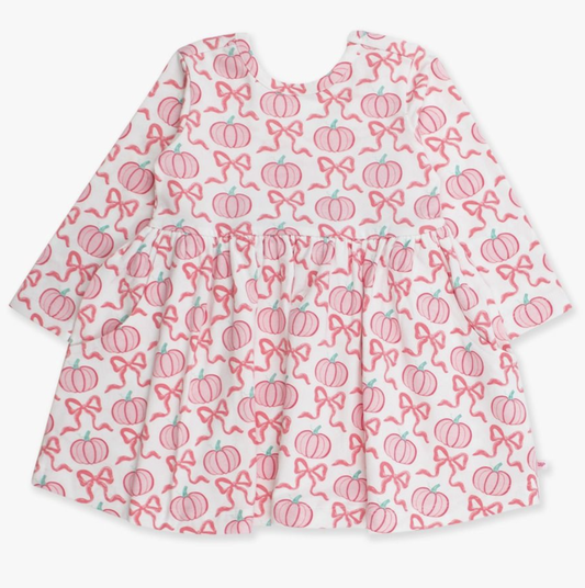 Ruffle Butts Pink Fairytale Pumpkins L/S Twirl Dress