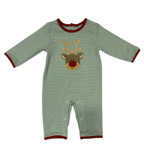Three Sisters Reindeer Applique Romper - Boys