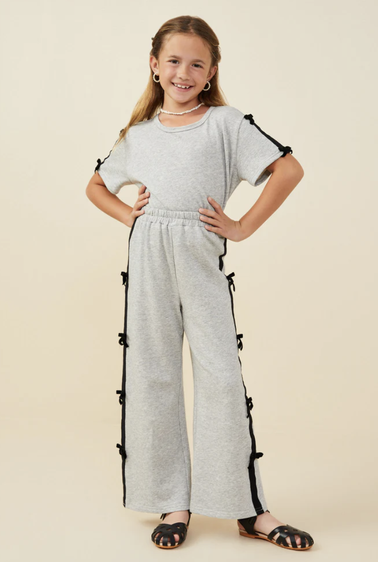 Hayden Girls Two Piece Pant Set - Grey