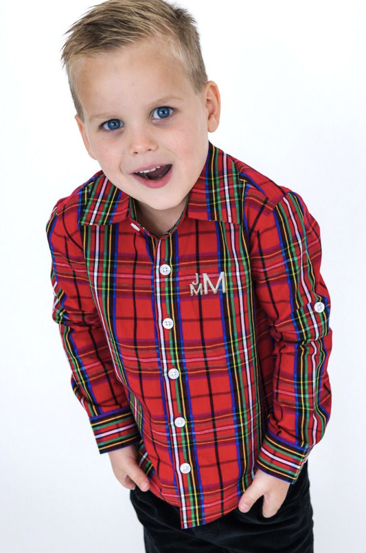 Ruffle Butts Red Nicholas L/S Button Down Shirt