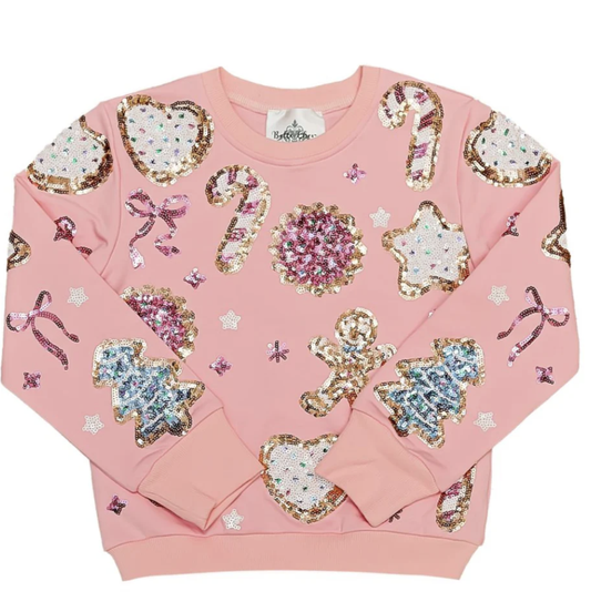 Belle Cher Christmas Cookies Sweatshirt - Pink