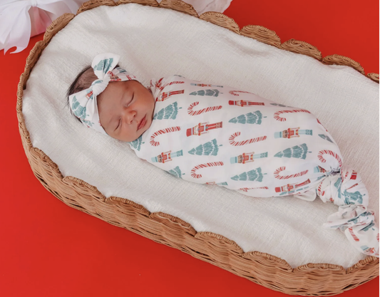 Copper Pearl Nicholas Knit Swaddle Blanket