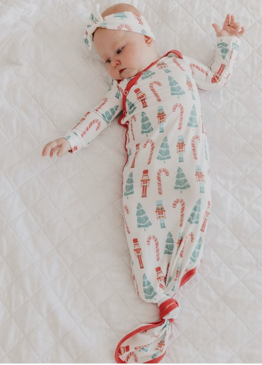 Copper Pearl Nicholas Newborn Knotted Gown