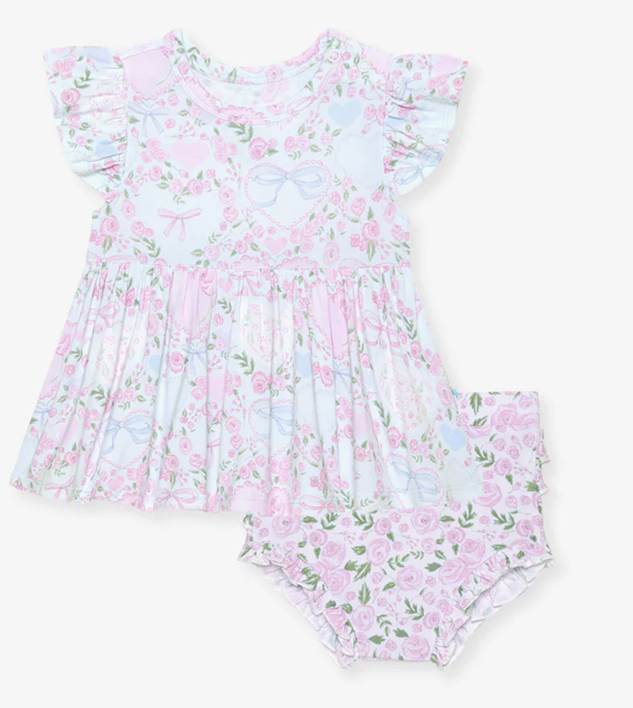 Posh Peanut Josephine Peplum Ruffled Bummie Set