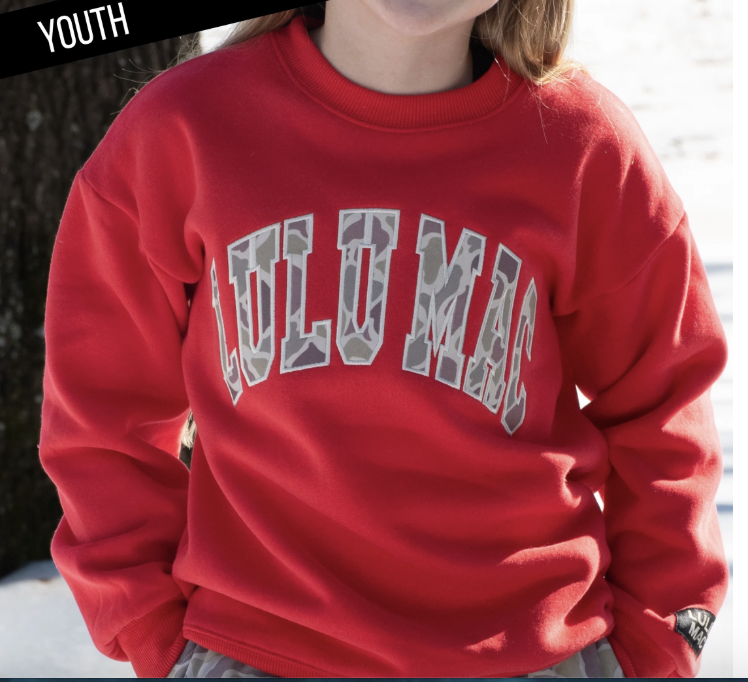 Lulu Mac Youth Red/Camo Sweatshirt
