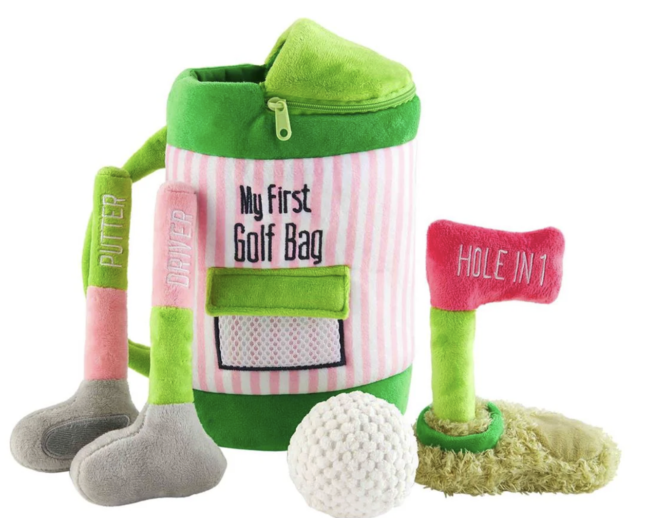 Mud Pie Golf Bag Plush Set - Pink