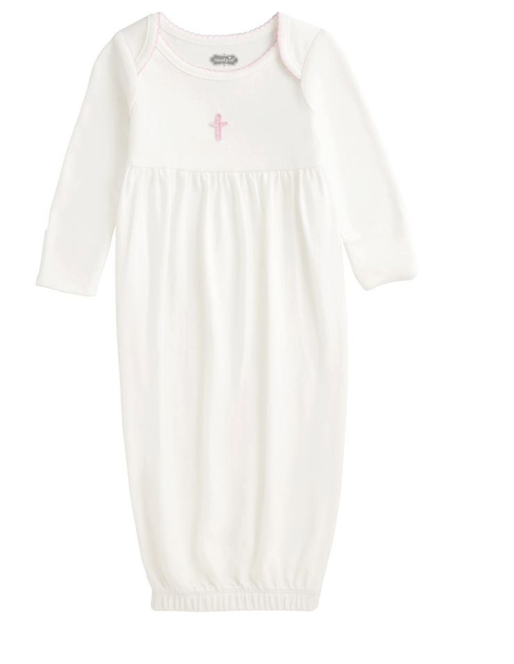 Mud Pie Crochet Cross Gown - Pink