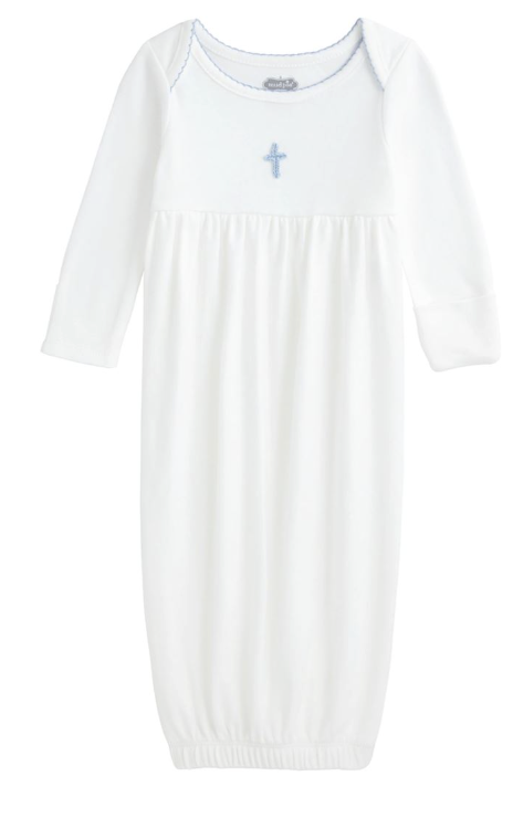 Mud Pie Crochet Cross Gown Blue