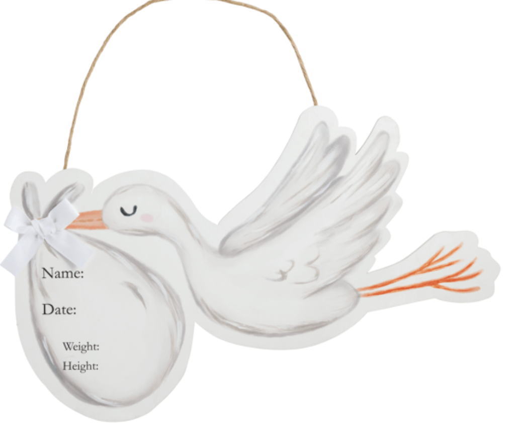 Mud Pie Stork Personalized Door Hanger