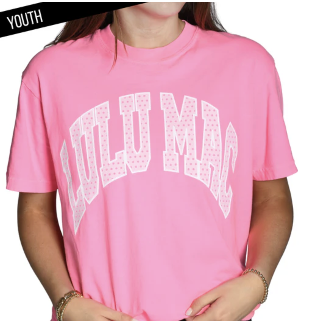 LuLu Mac Youth Polka Dot Tee - Neon Pink