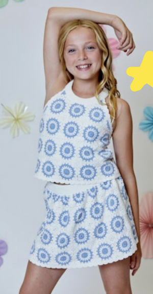 Design History Crocheted Two Pc Skirt Set