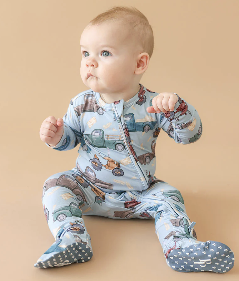 Posh Peanut Footie Zippered One-Piece - Corbin