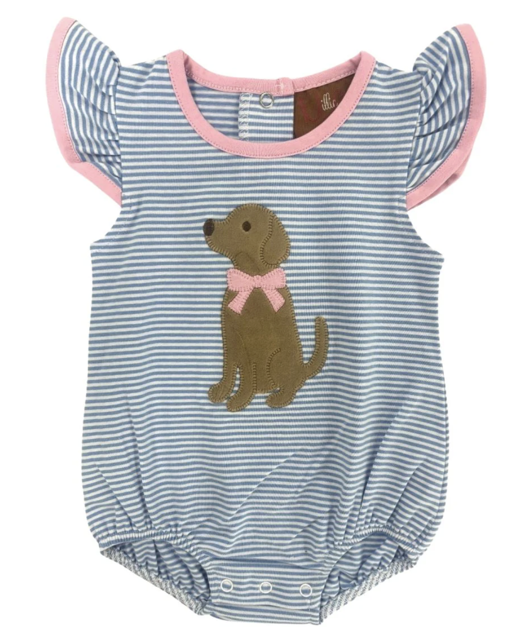 Millie Jay Puppy Applique Bubble - Girls