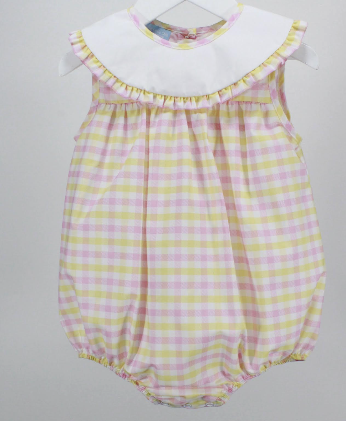 Charming Little One Yellow & Pink Plaid Genevieve Bubble