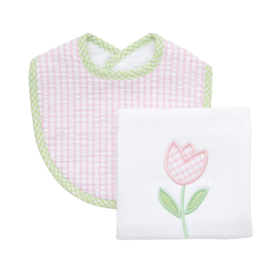 Flower Power Tulip Basic Bib & Burp Boxed Set