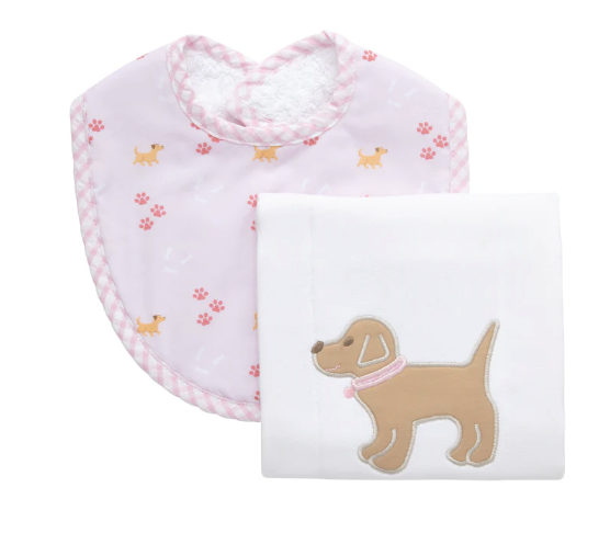 Paws-itively Adorable Bib & Burp Set - Pink