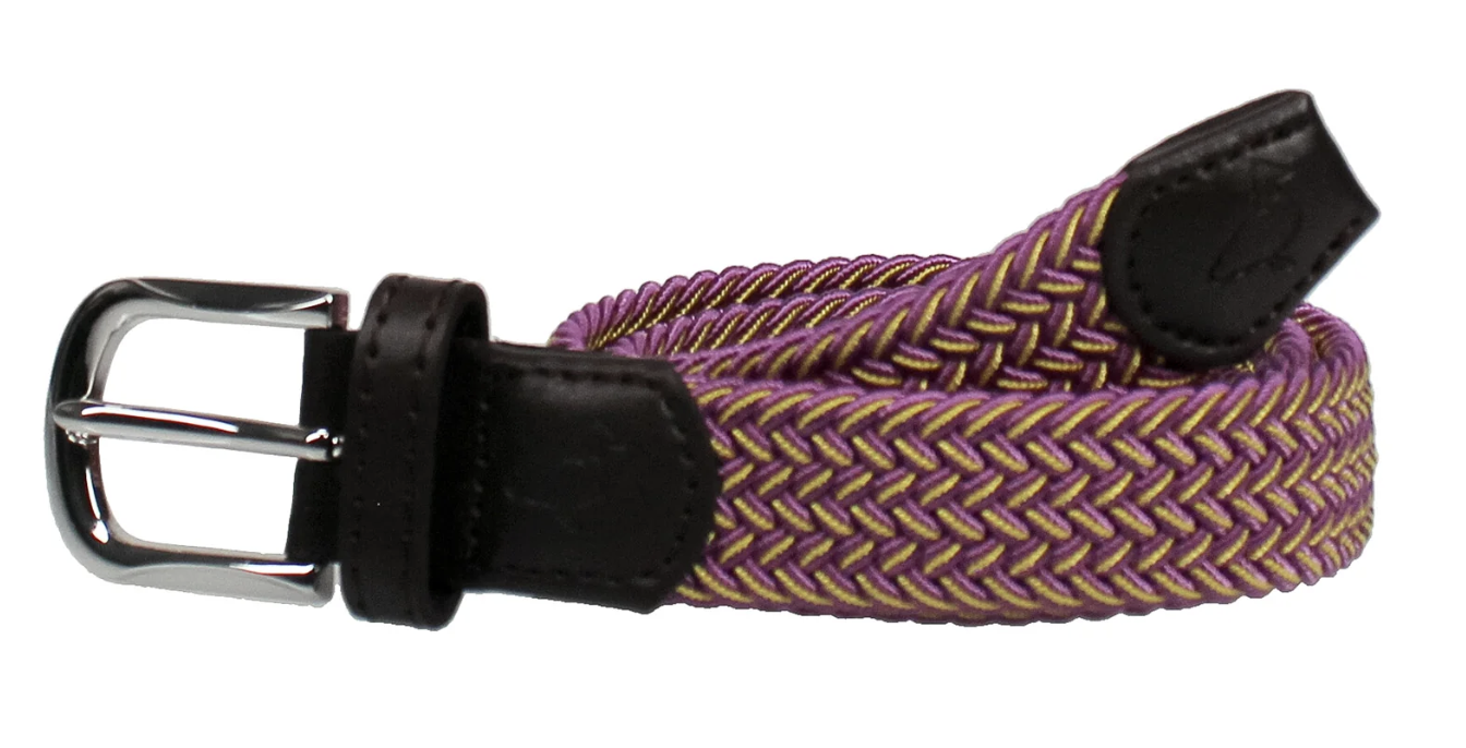 Properly Tied Country Club Stretch Belt -Purple/Gold