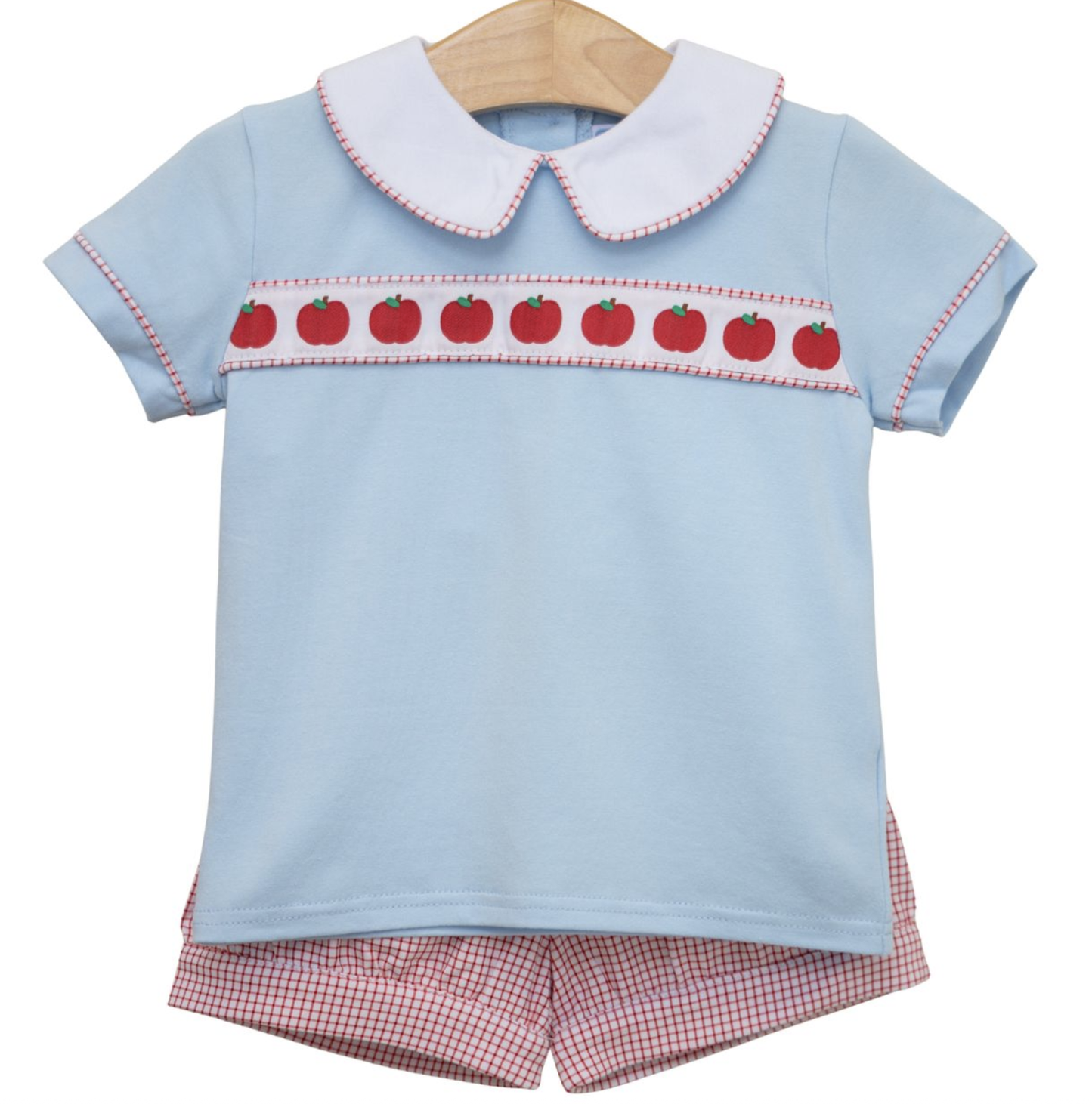 Trotter Street Kids Apple Ribbon Banded Short Set