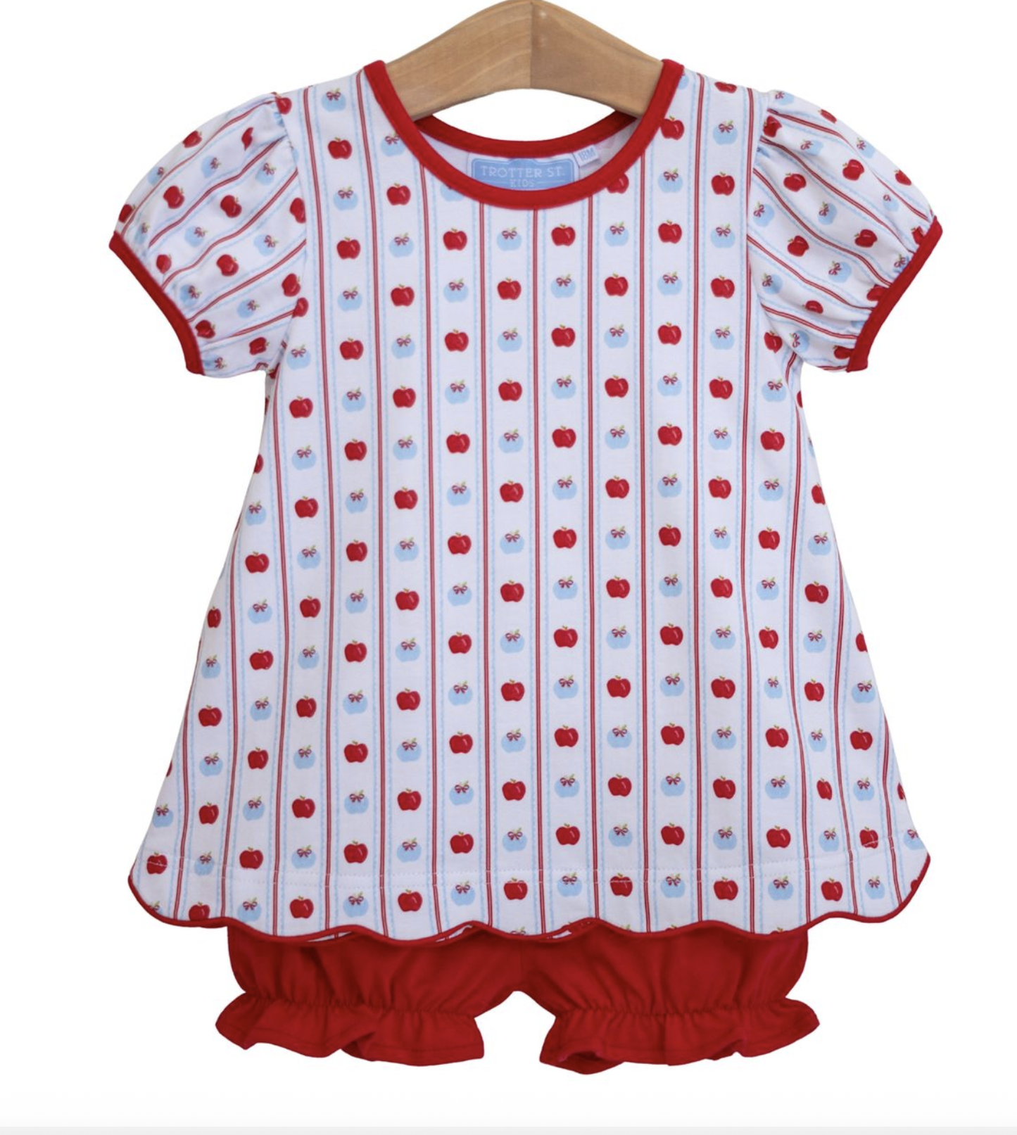 Trotter Street Kids Apple Print Bloomer Set