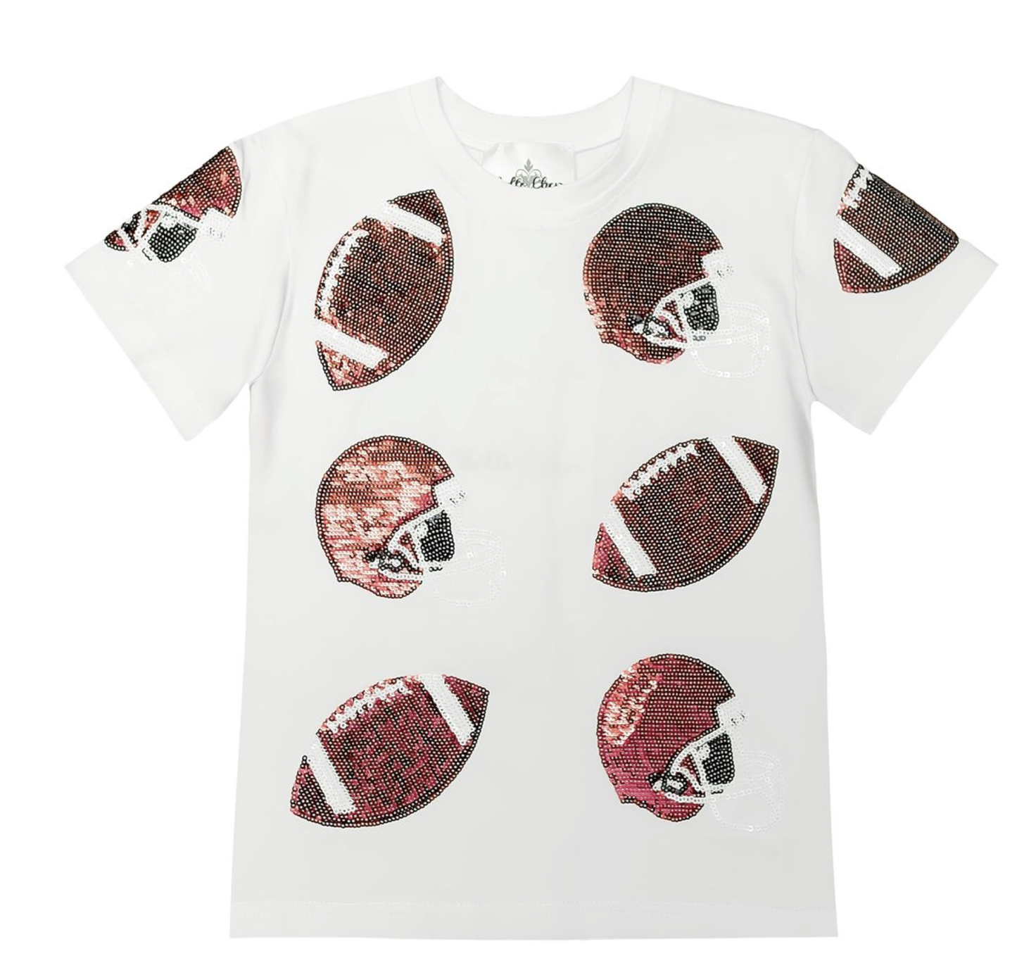 Belle Cher Football Fever Sequin Shirt -Maroon