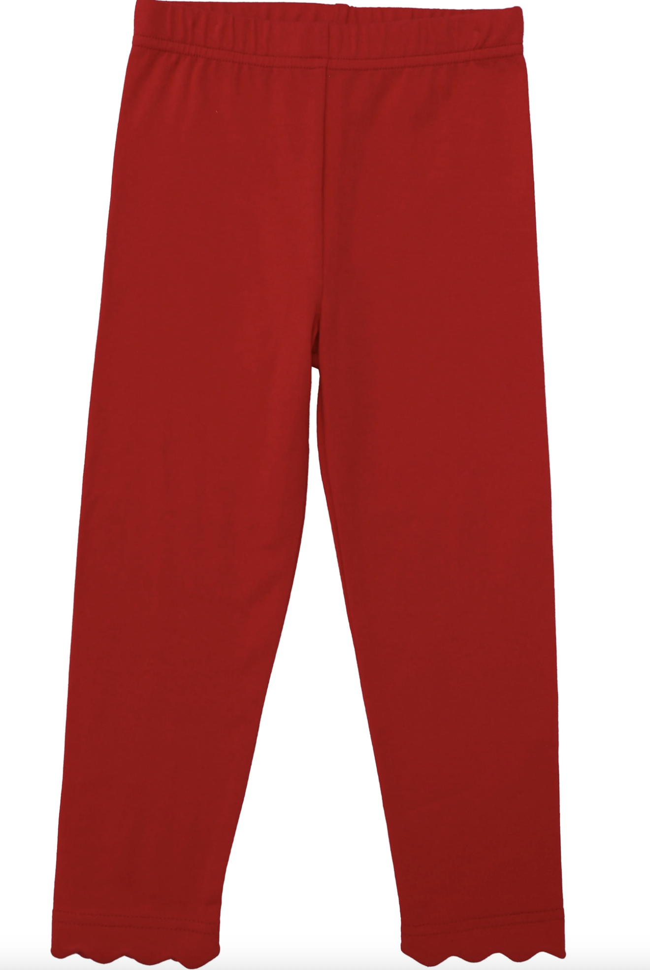 Trotter Street Kids Scalloped Leggings - Red