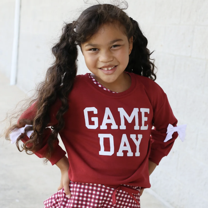 Be Girl Game Day Crewneck Sweatshirt - Maroon