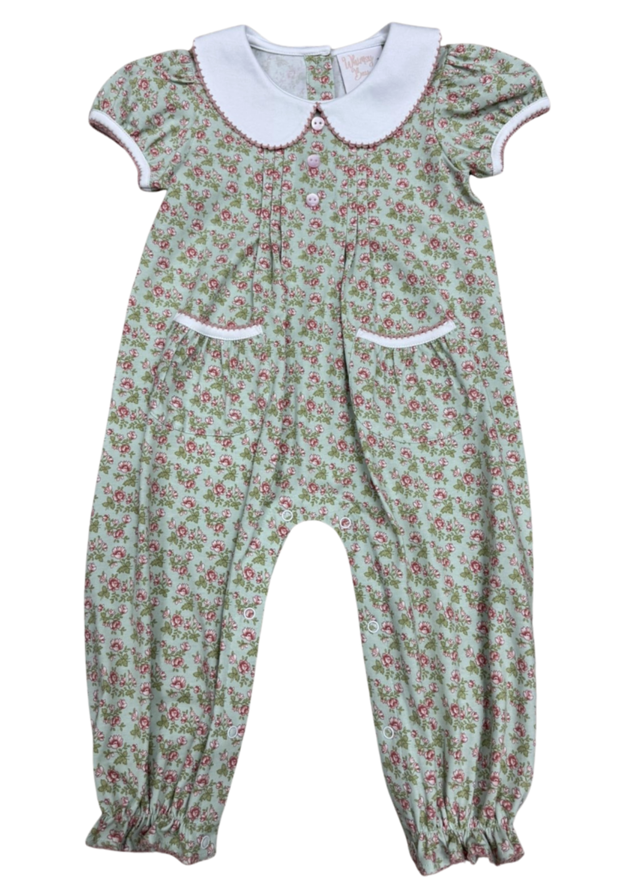 Whimsy Bay Vintage Floral Collared Romper