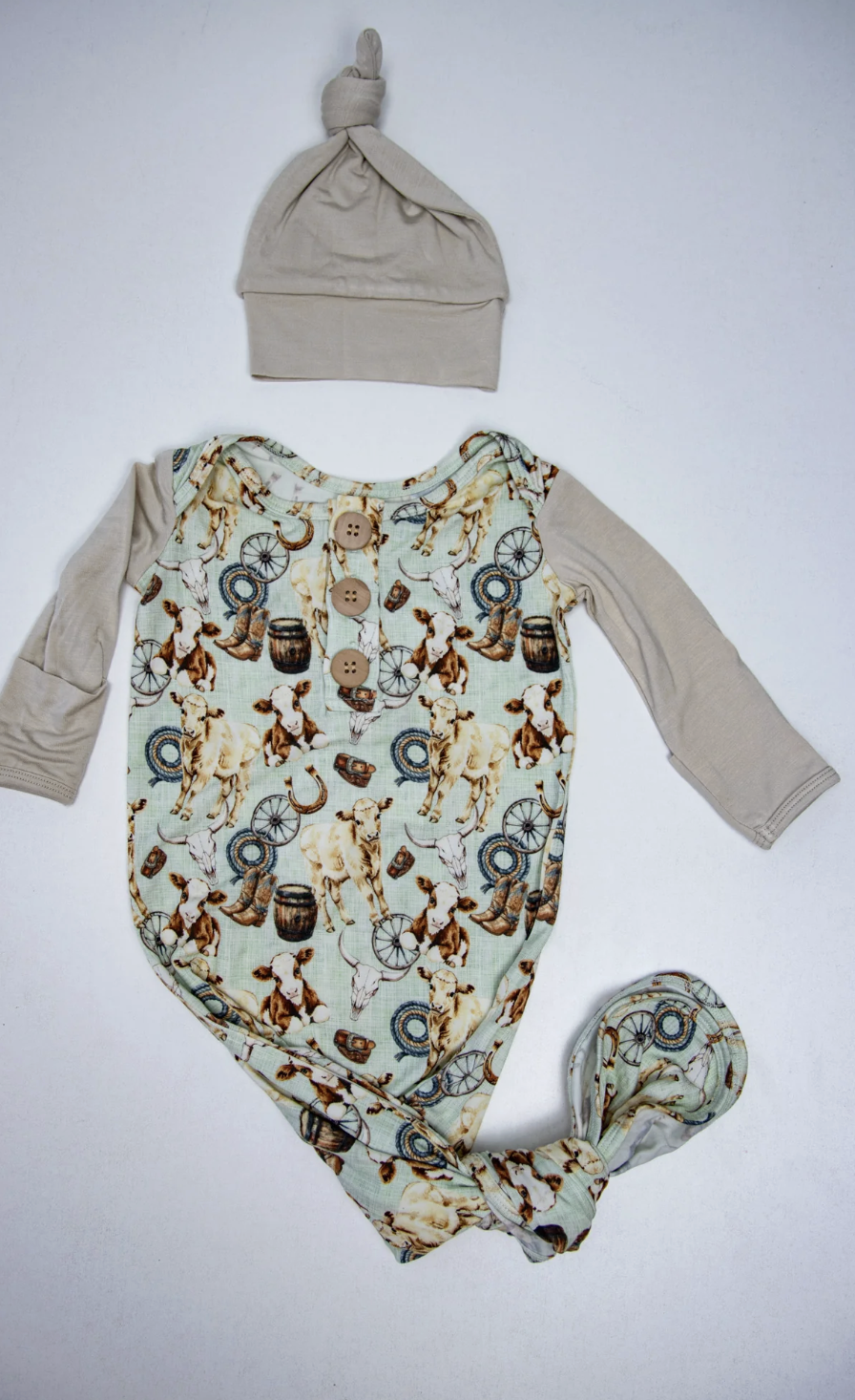 Rockin Royalty Knot Gown & Hat - NB