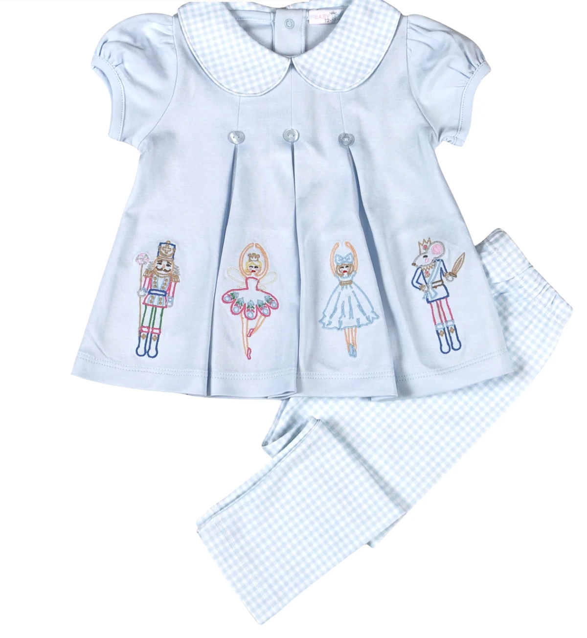 Baby Loren Blue Nutcracker Pima Scallop Collar Set