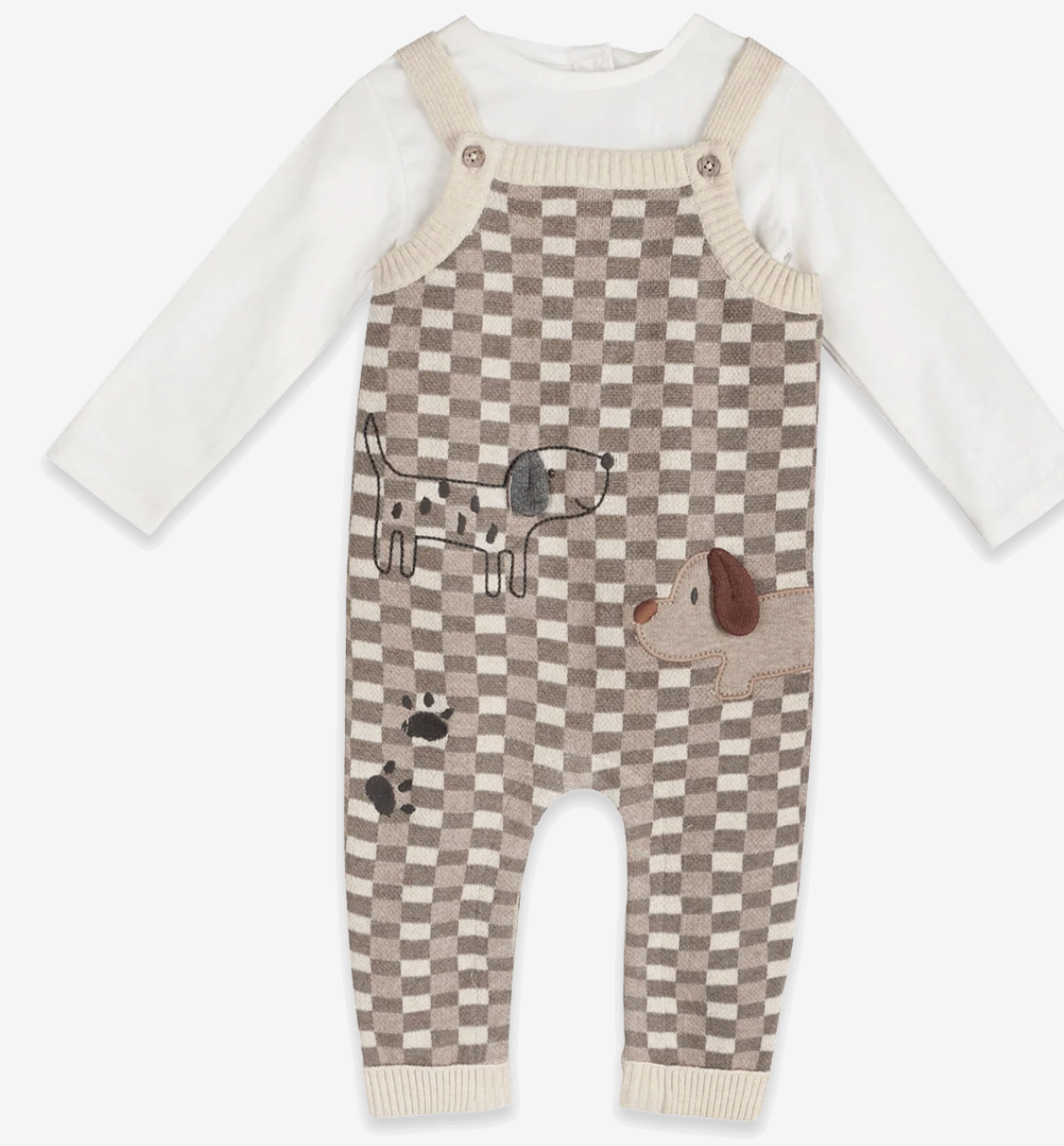 Viverano Check Dog Kinit Overall Set
