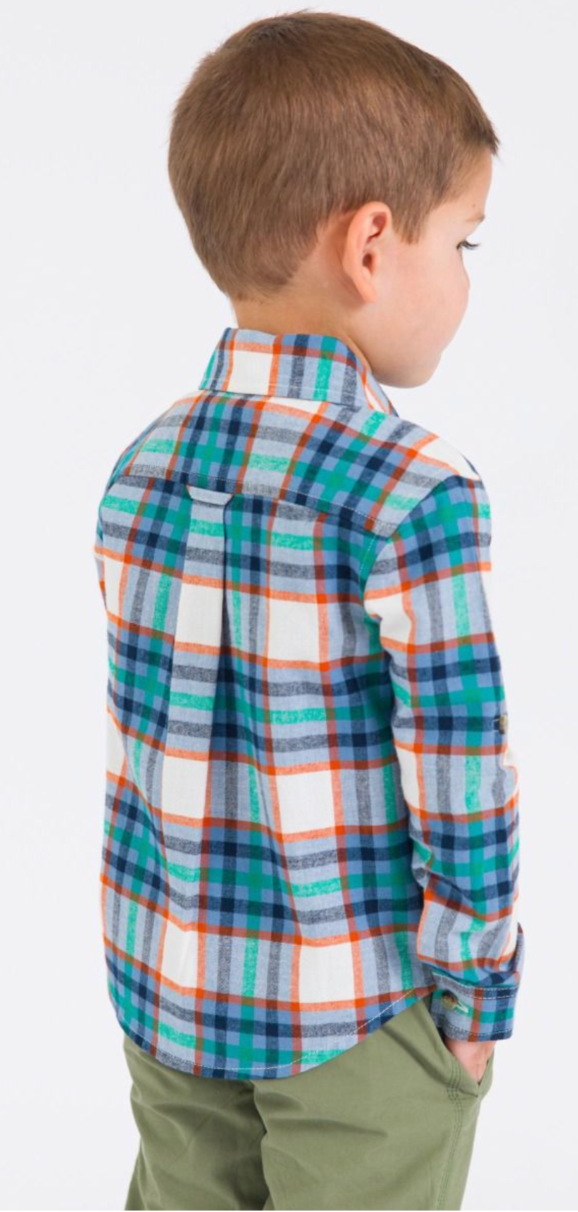 RuffleButts Peyton Plaid L/S Button Down Shirt