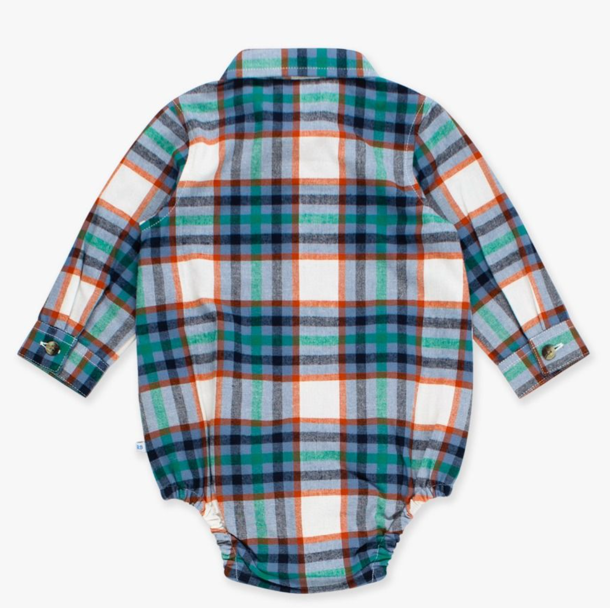 RuffleButts Peyton L/S Button Down Bodysuit