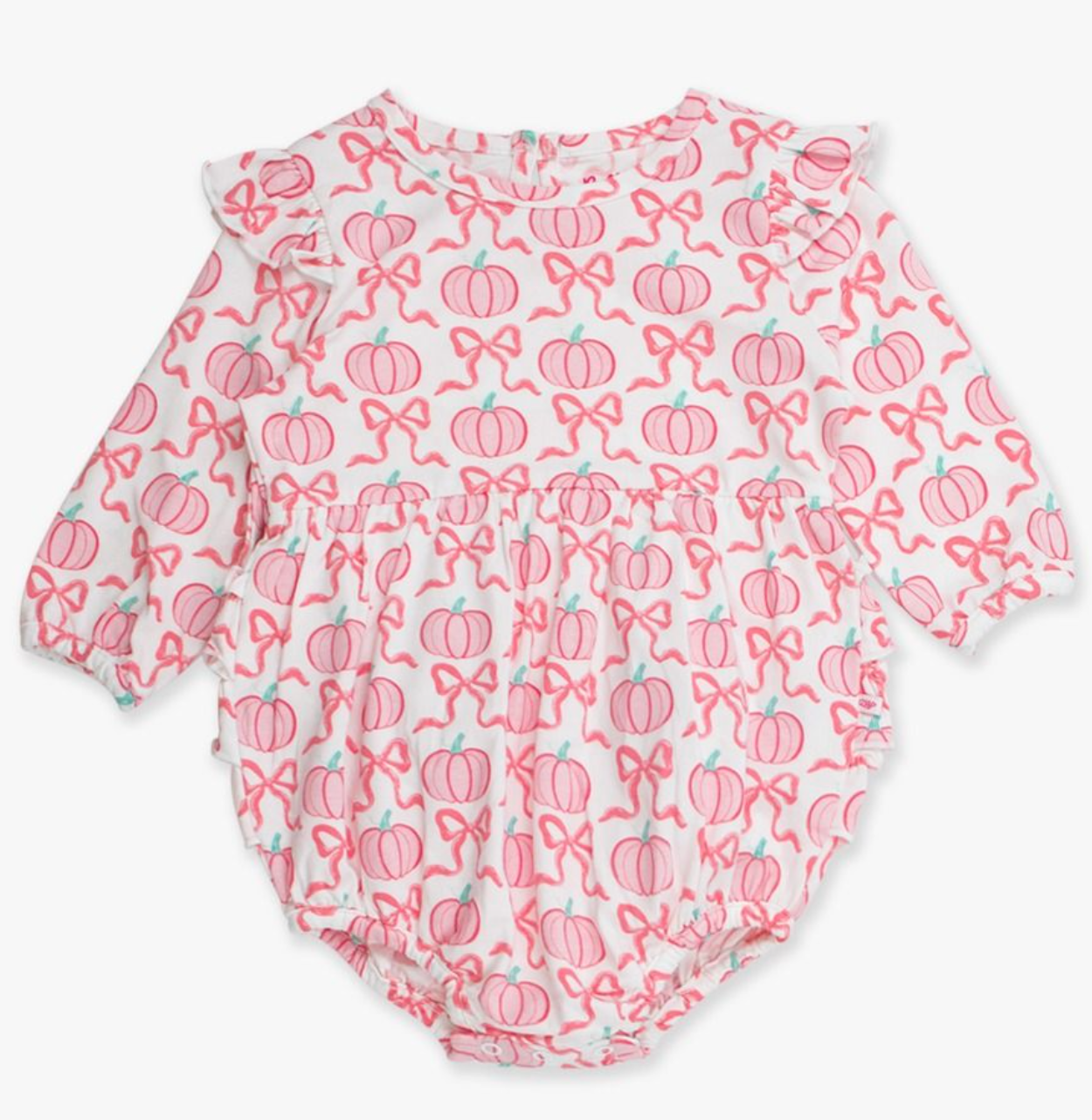 Ruffle Butts Pink Fairytale Pumpkins L/S Romper