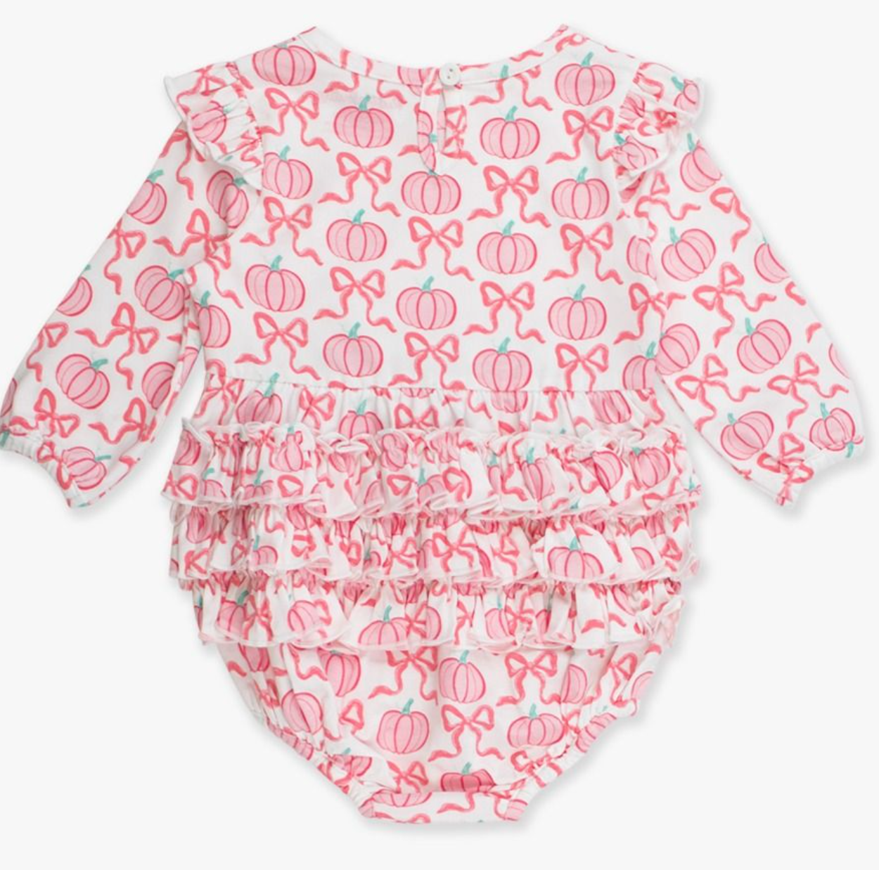 Ruffle Butts Pink Fairytale Pumpkins L/S Romper