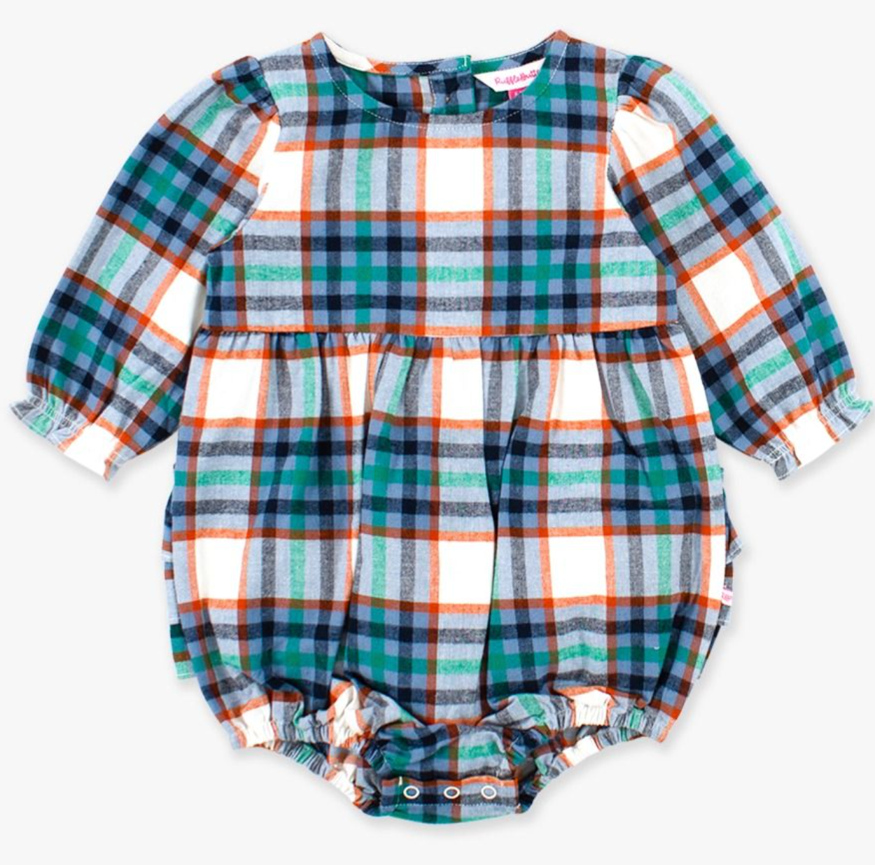 RuffleButts Peyton Plaid L/S Romper