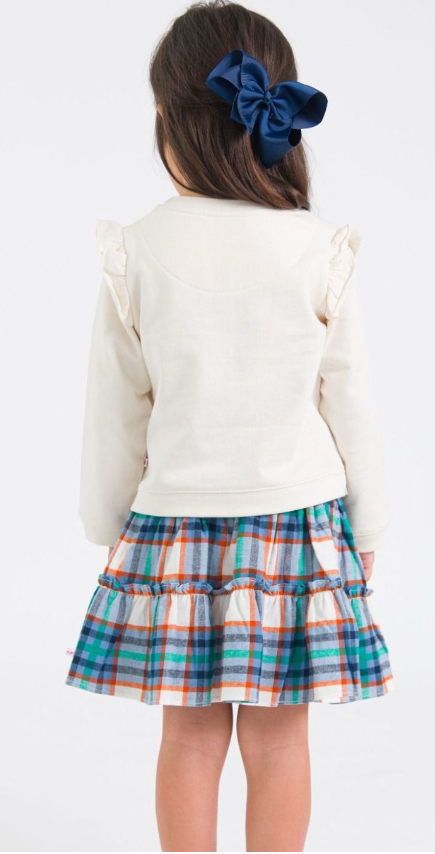 RuffleButts Peyton Plaid Smocked Twirl Skirt
