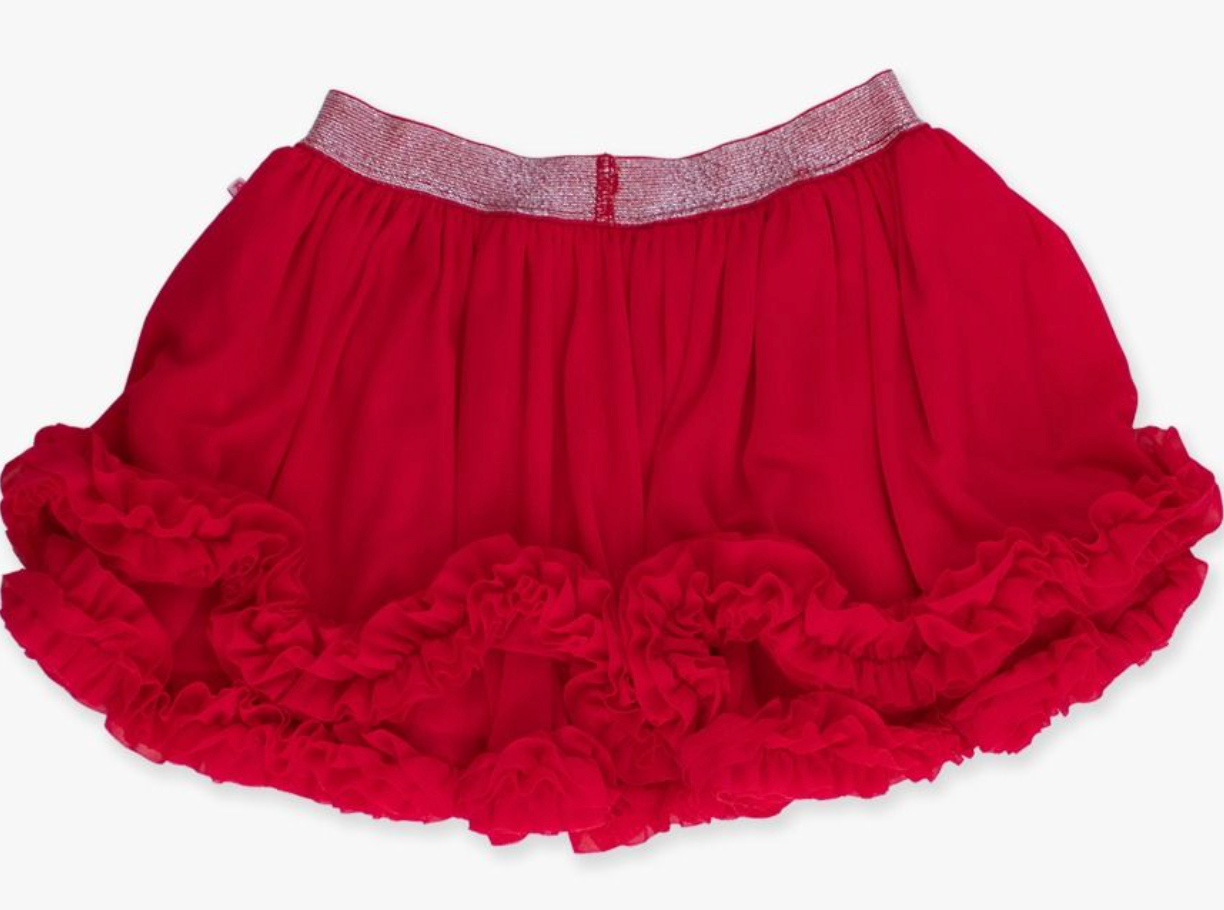RuffleButts Red Ruffle Tulle Skirt