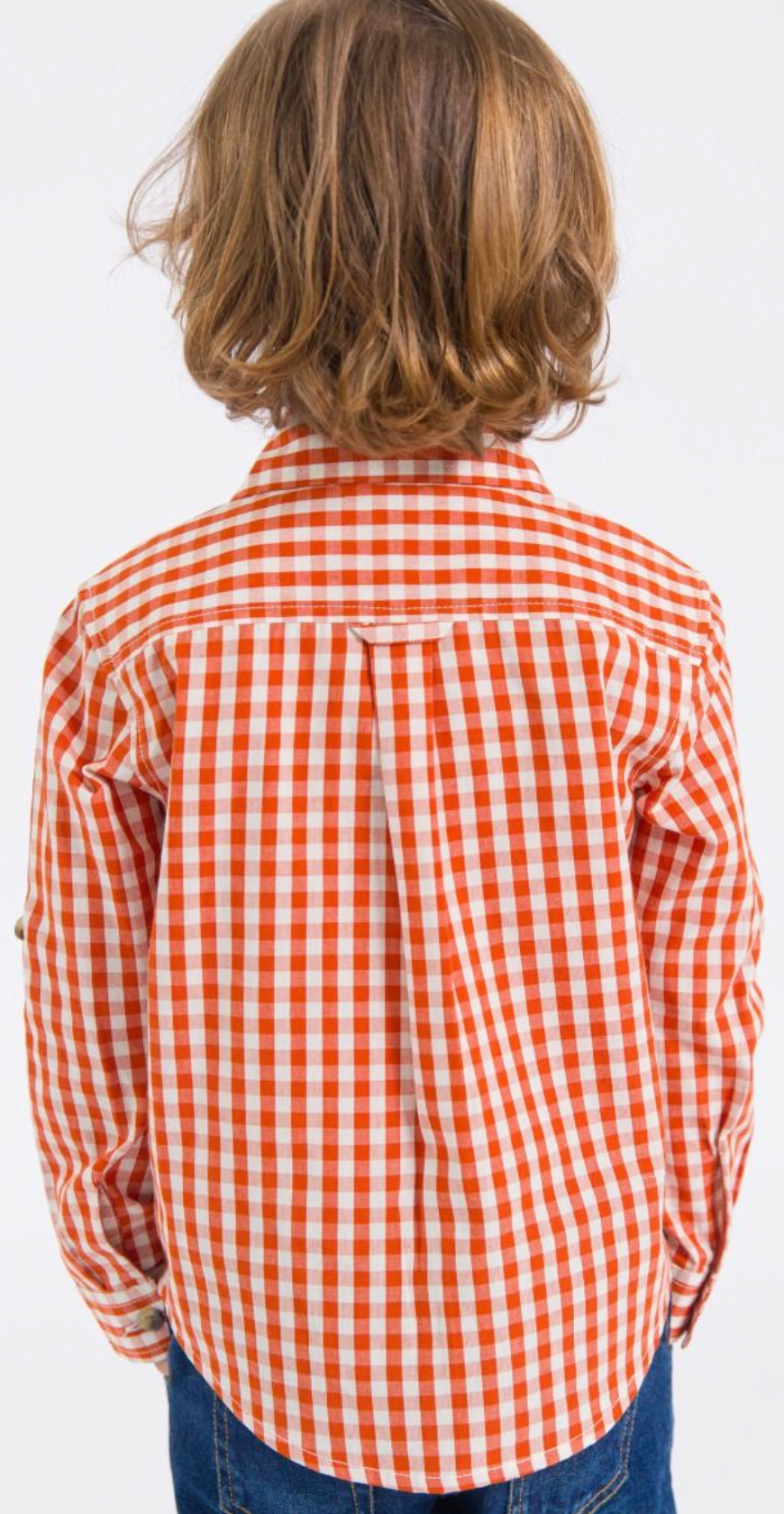 RuffleButts Classic Rust Gingham L/S Button Down