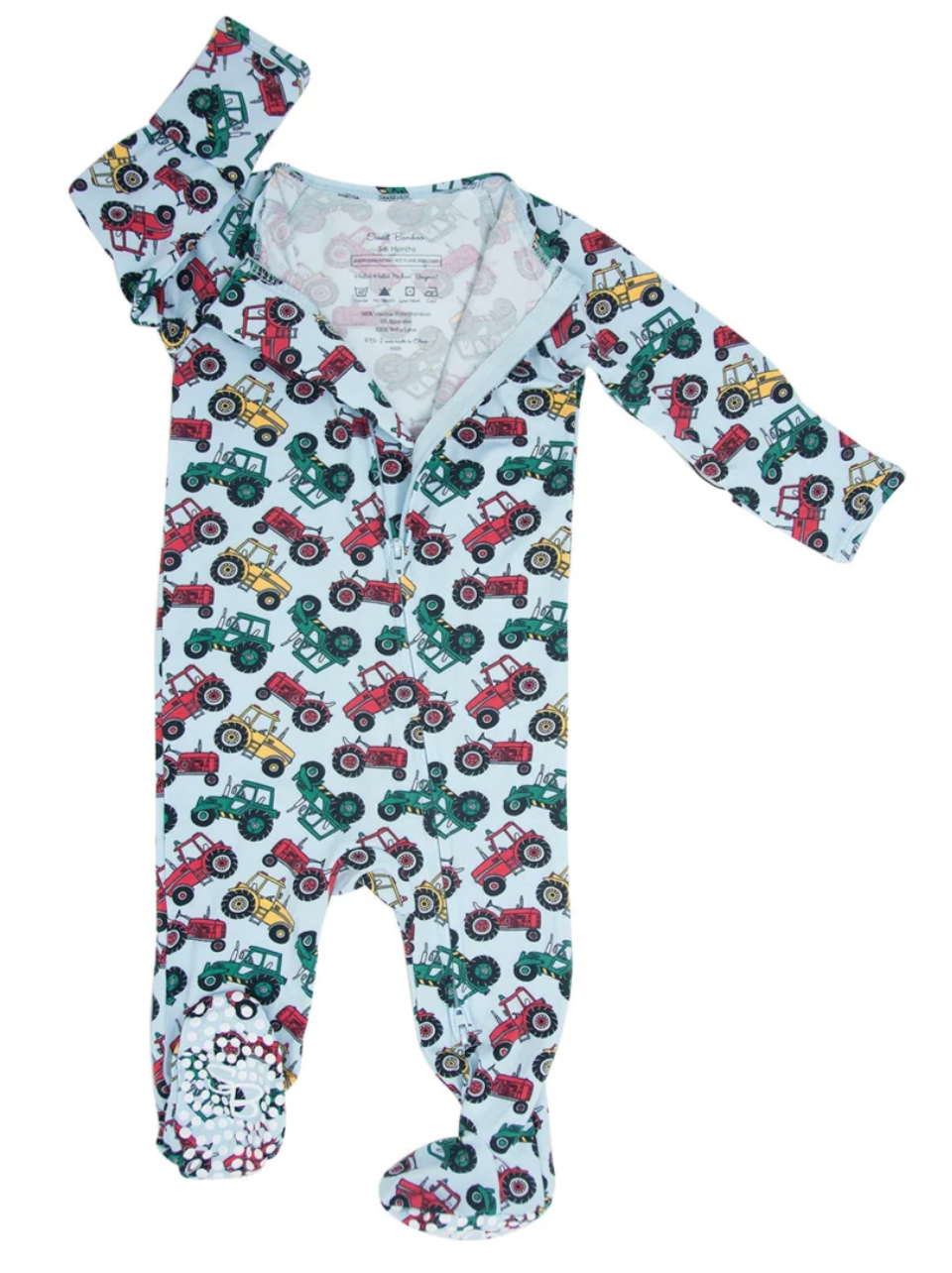 Sweet Bamboo Zipper Footie Down on the Farm