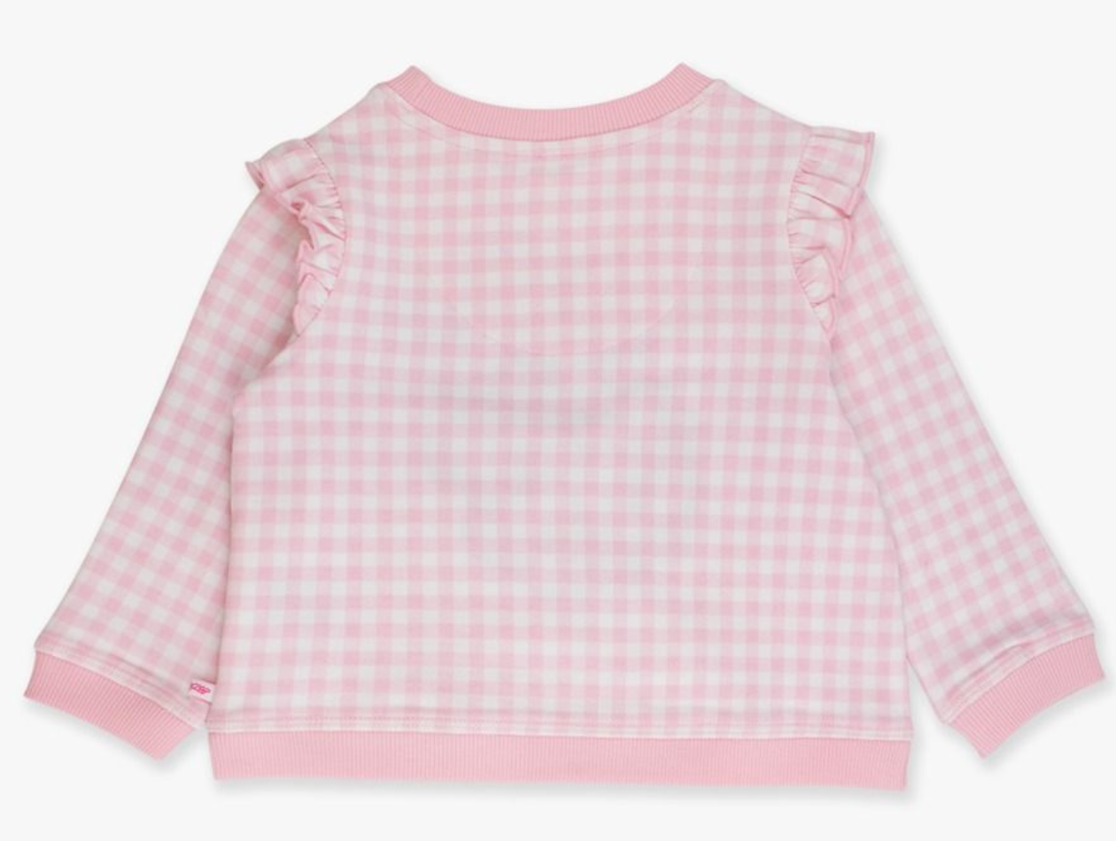 RuffleButts Dear Santa Gingham Sweatshirt