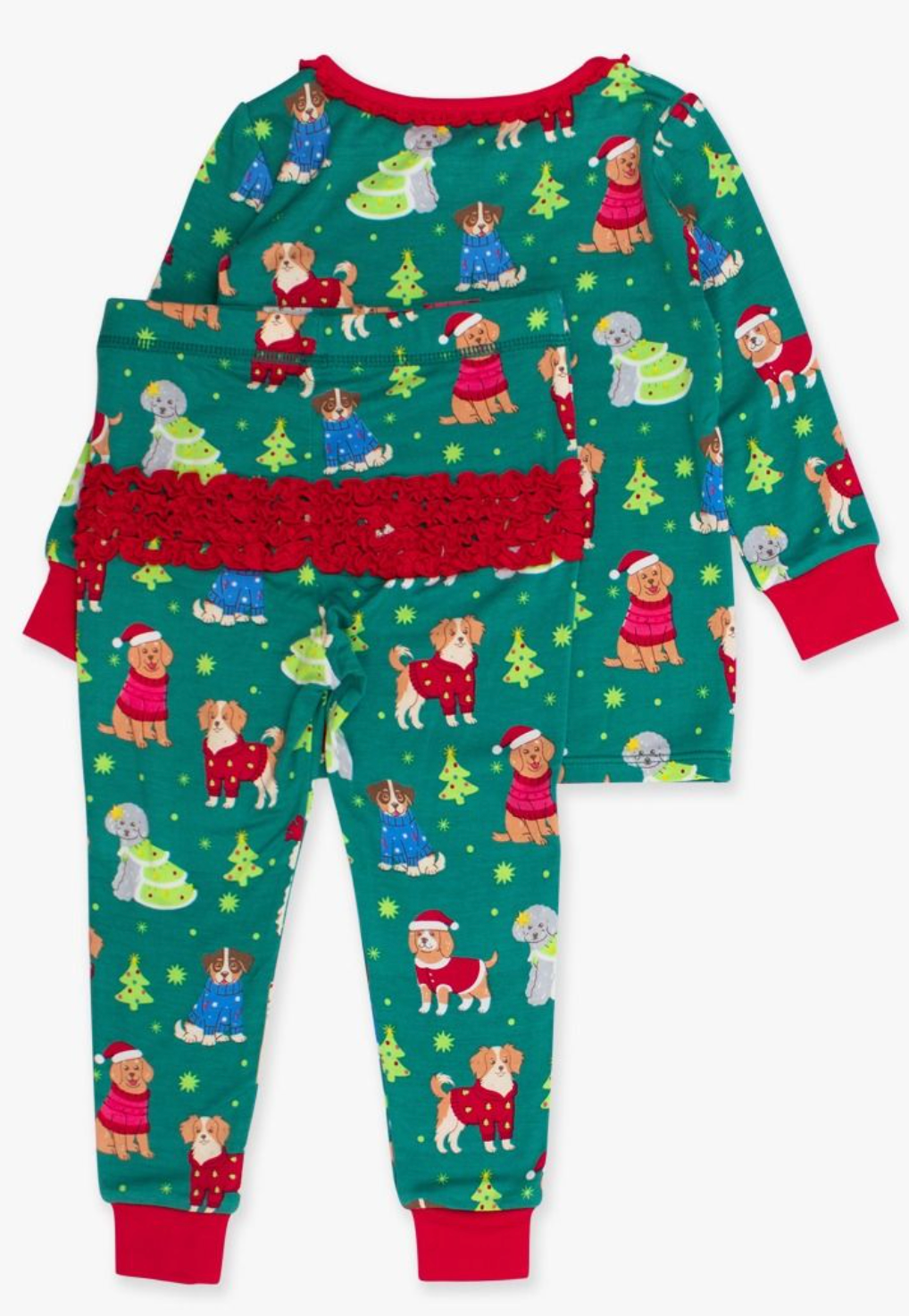 Ruffle Butts Paw-liday Pals Ruffle L/S PJ Set