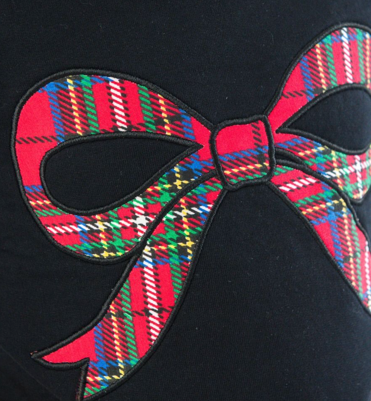 Ruffle Butts Nicholas Plaid Bow Applique Sweatshirt