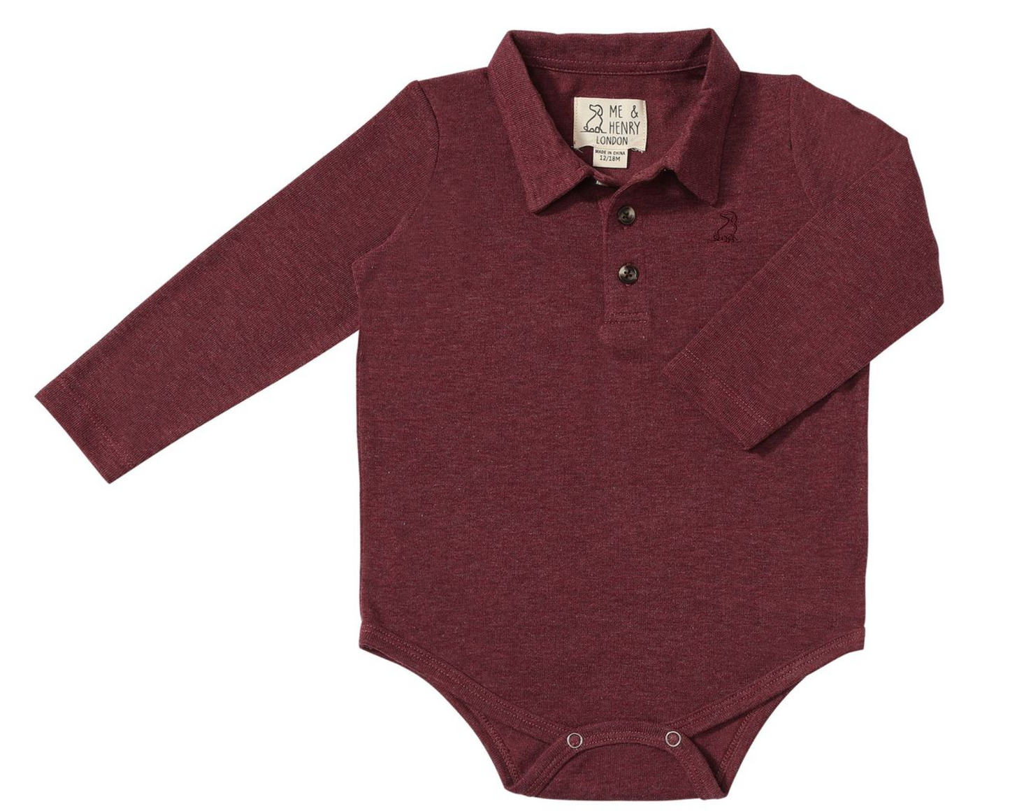 Me & Henry Burgundy Polo Onesie