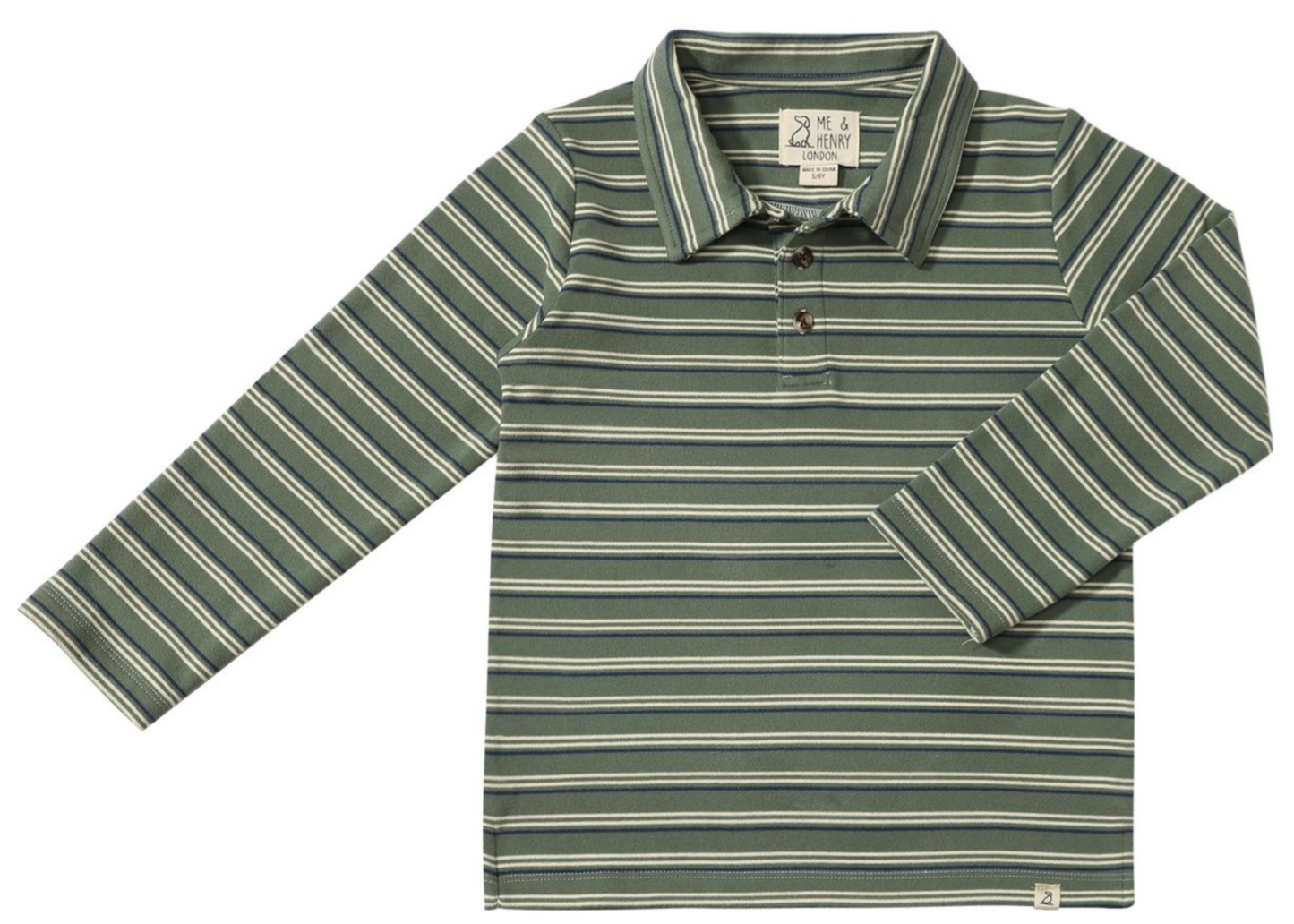 Me & Henry Green Striped Polo