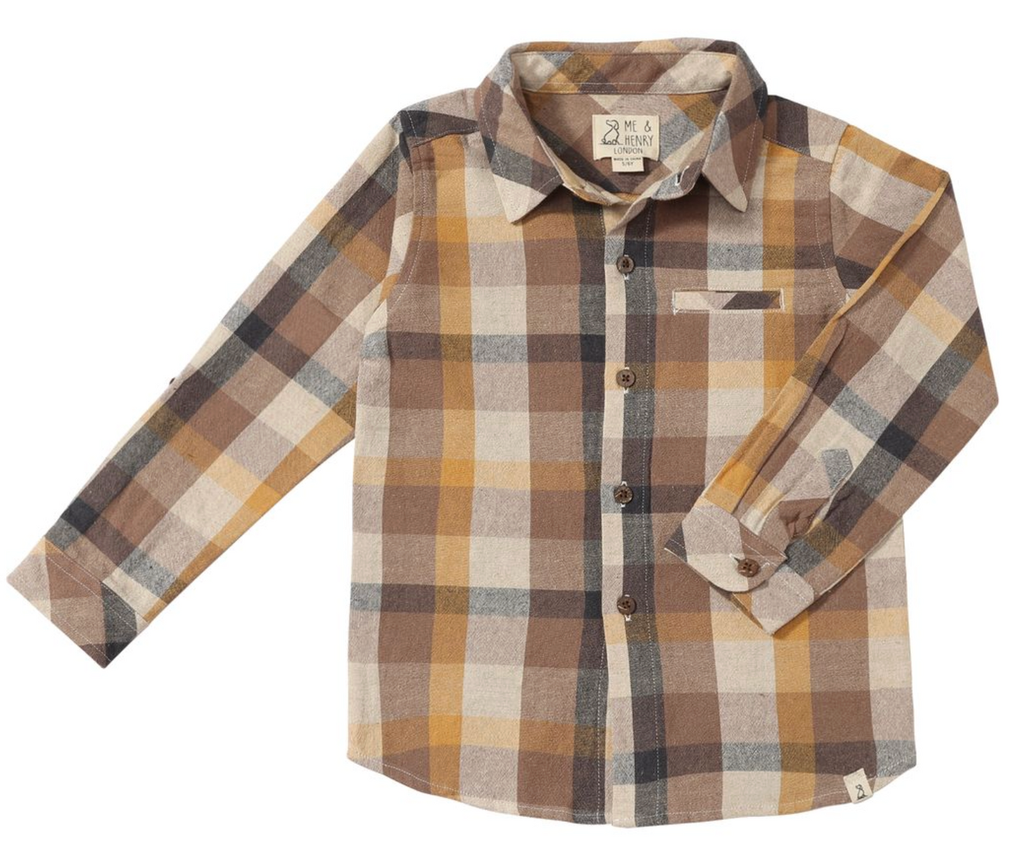 Me & Henry Brown Madras Shirt