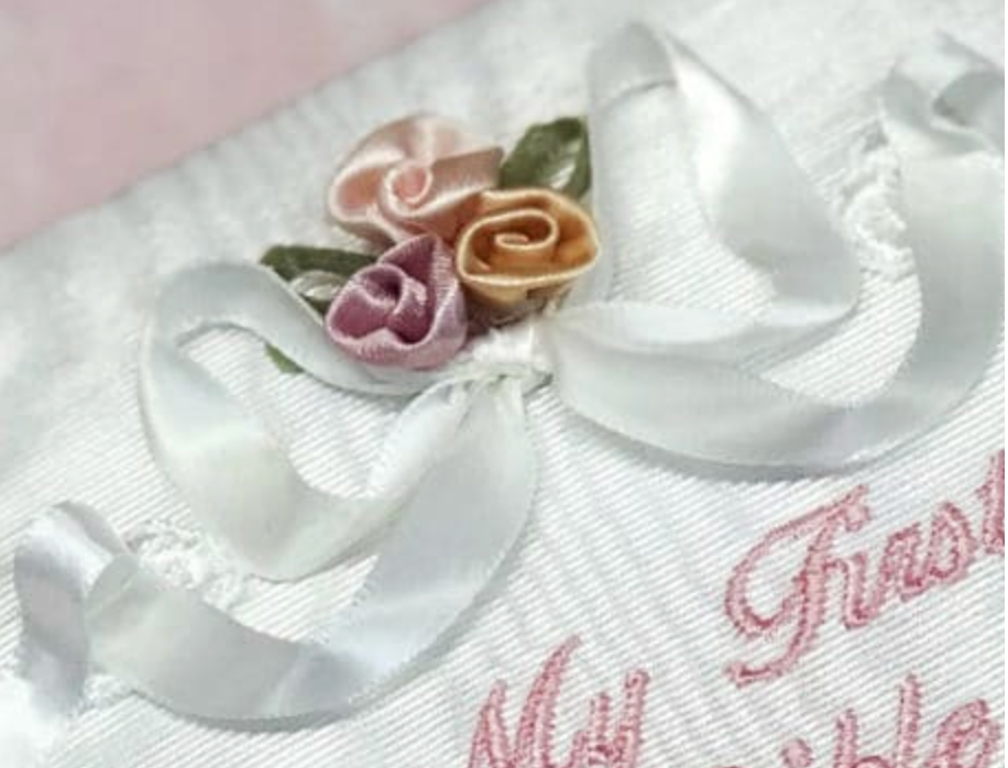 Baby's First Bible in Moire' with Flowers