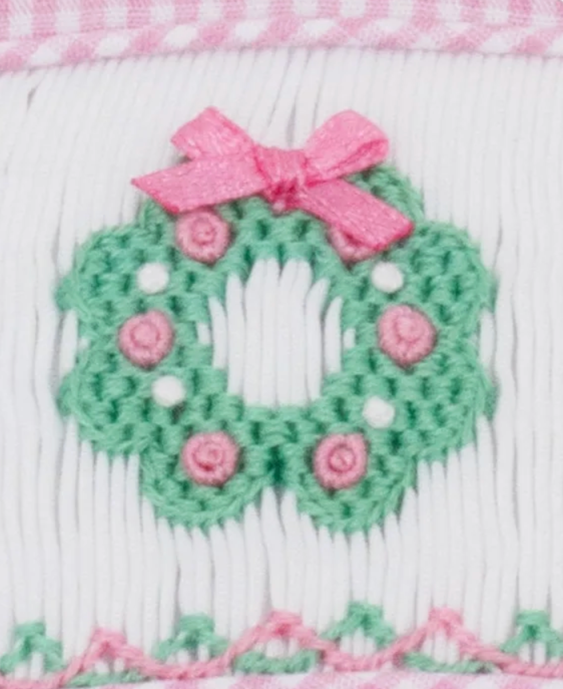 Petit Bebe Pink Wreaths Pink Gingham Pant set